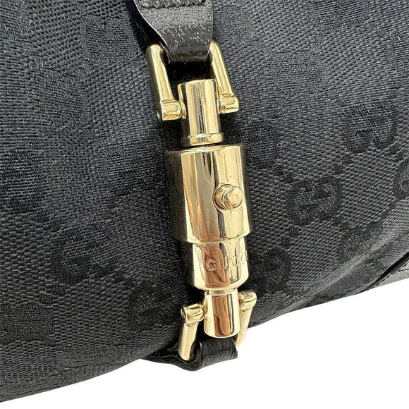 Gucci Bag Women's Brand New Jackie Handbag GG Canvas Black 124407 Handbag - Picture 8 of 12